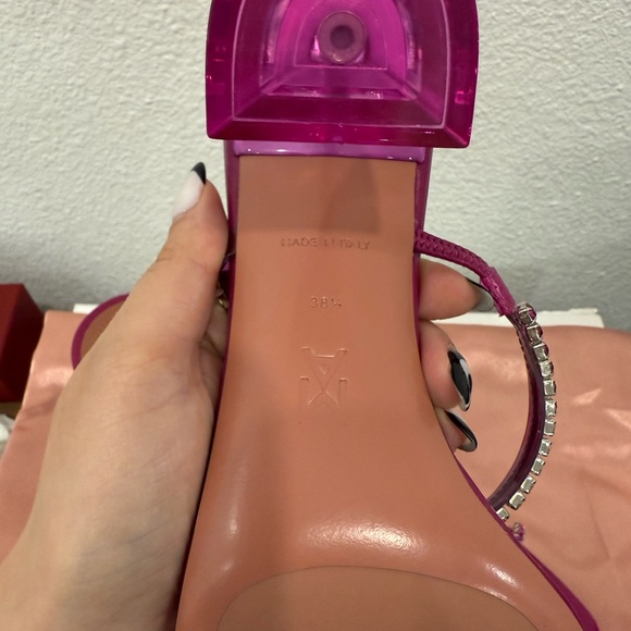 Amina Muaddi Gilda glass slipper heels 38.5 - Picture 3 of 6